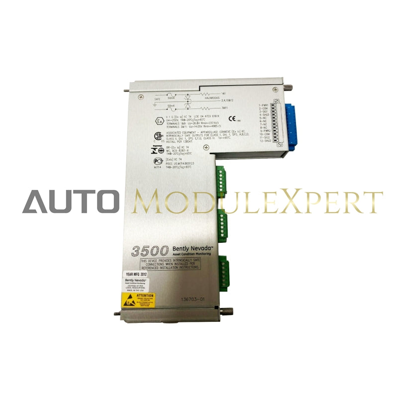BENTLY NEVADA 136703-01 Modul I/O Penghalang Internal Diskrit